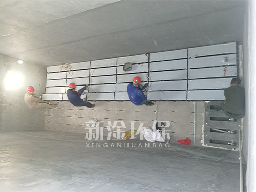 反硝化深床濾池S型濾磚施工案例